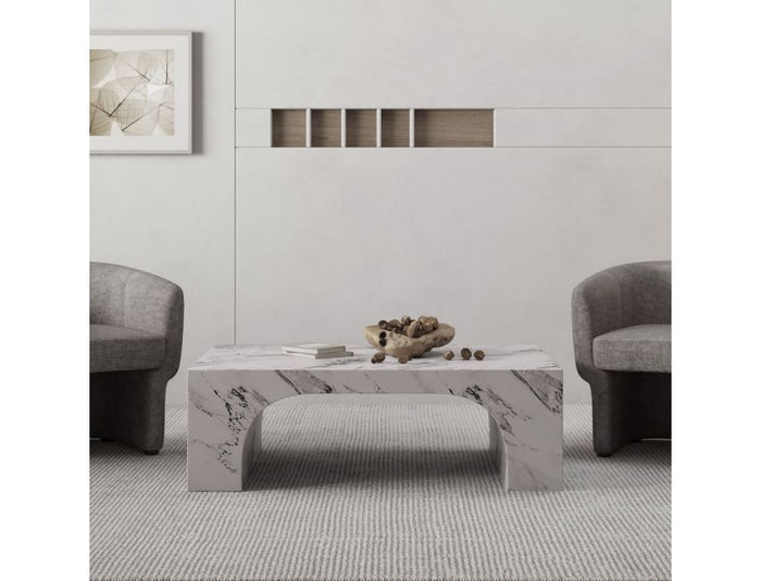 Atticus Bulgari White Arched Rectangular Coffee Table