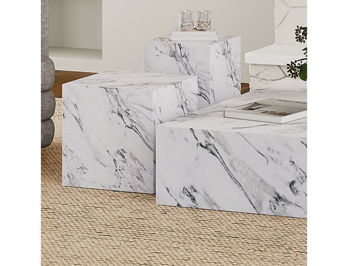 Artemis Bulgari White Square Accent Table