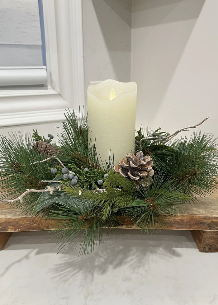 Holiday Greens Candle Ring
