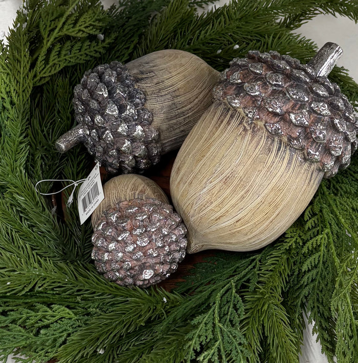 Holiday Decorative Acorns Set of 3